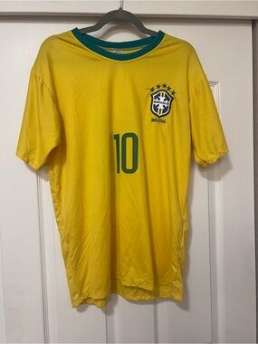 Brazil National Team #10 Yellow Soccer Jersey - Med